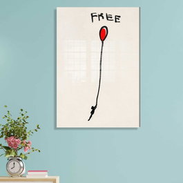 Wallity Cuadro Decorativo de Vidrio Templado Banksy Multicolor 50 x 70 cm